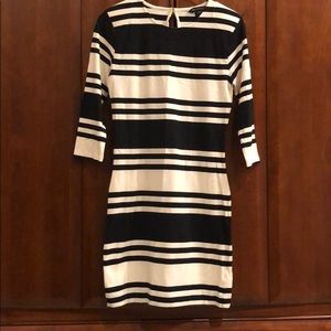 French Connection Black and White Striped Dress